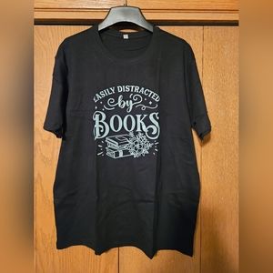 Easily Distracted by Books Tee sz 3X new